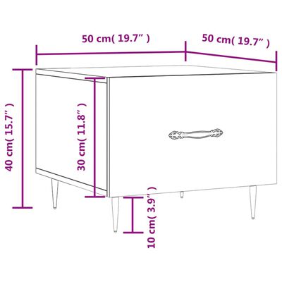 vidaXL Soffbord 2 st rökfärgad ek 50x50x40 cm konstruerat trä