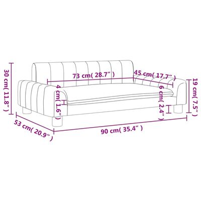 vidaXL Barnsoffa brun 90x53x30 cm konstläder