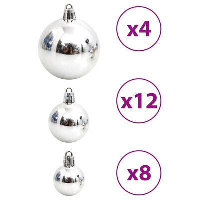 vidaXL Julgranskulor 100 st blå och silver 3/4/6 cm