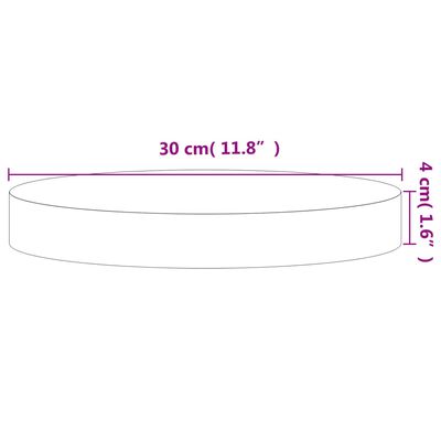 vidaXL Bordsskiva Ø30x4 cm rund massivt bokträ