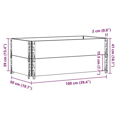 vidaXL Pallkragar 2 st brun 100x50 cm massivt furu