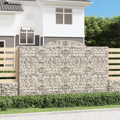 vidaXL Gabion bågformad 300x50x180/200 cm galvaniserat järn