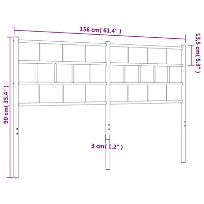 vidaXL Huvudgavel metall vit 150 cm