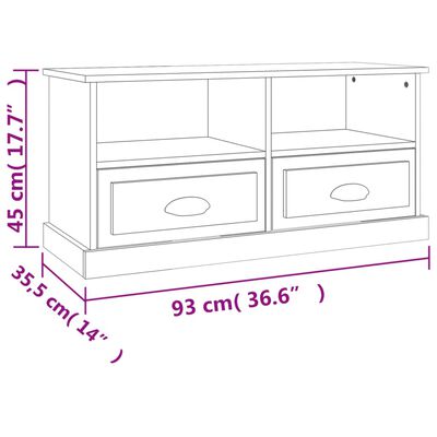 vidaXL Tv-bänk sonoma-ek 93x35,5x45 cm konstruerat trä