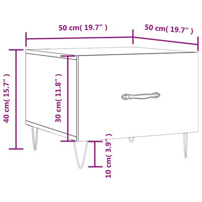 vidaXL Soffbord betonggrå 50x50x40 cm konstruerat trä