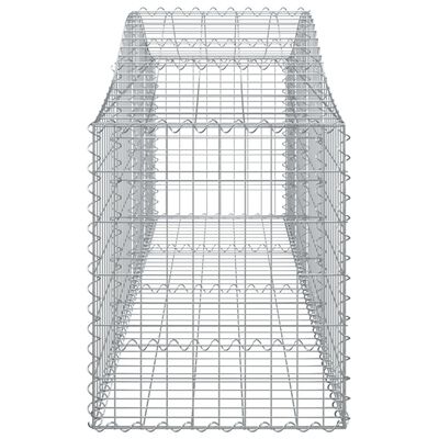 vidaXL Gabioner bågformade 9 st 200x50x60/80 cm galvaniserat järn