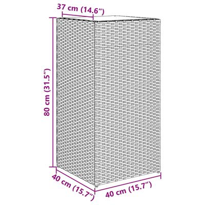 vidaXL Odlingslådor 2 st svart 40x40x80 cm konstrotting