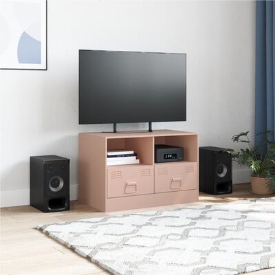 vidaXL TV-skåp rosa 67x39x44 cm stål