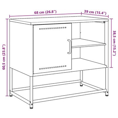 vidaXL TV-skåp olivgrön 100,5x39x60,5 cm stål