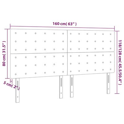 vidaXL Huvudgavlar 4 st cappuccino 80x5x78/88 cm konstläder