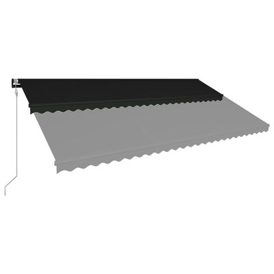 vidaXL Infällbar markis med vindsensor & LED 600x300 cm antracit