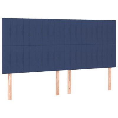 vidaXL Sänggavel LED blå 180x5x118/128 cm tyg