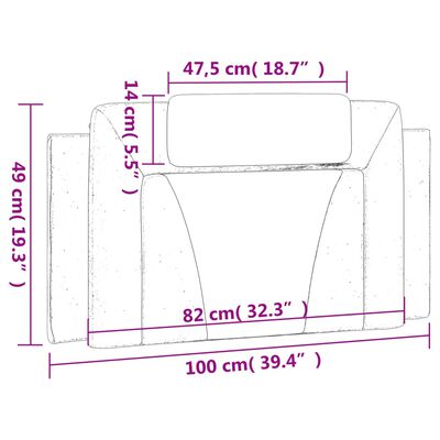 vidaXL Dyna till huvudgavel brun 100 cm konstläder