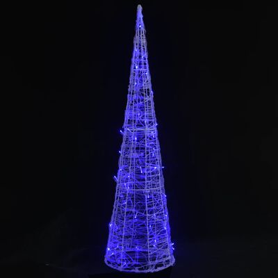 vidaXL Ljuskon LED pyramid akryl blå 90 cm