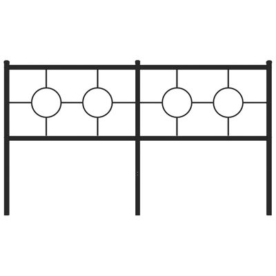 vidaXL Huvudgavel metall svart 150 cm