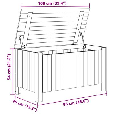 vidaXL Förvaringslåda med lock RANA vit 100x49x54 cm massiv furu