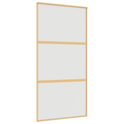 vidaXL Skjutdörr guld 102,5x205 cm frostat ESG-glas och aluminium