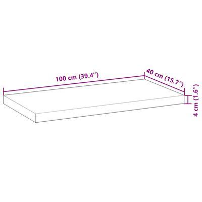 vidaXL Bänkskiva för badrum obehandlad 100x40x4 cm massivt akaciaträ