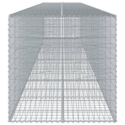 vidaXL Gabionkorg med skydd 800x100x100 cm galvaniserat järn