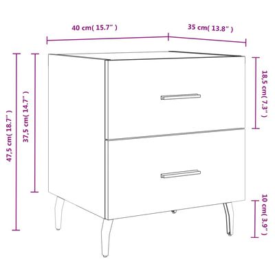 vidaXL Sängbord 2 st sonoma-ek 40x35x47,5 cm konstruerat trä