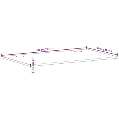 vidaXL Bordsskiva 100x60x1,5 cm massivt bokträ