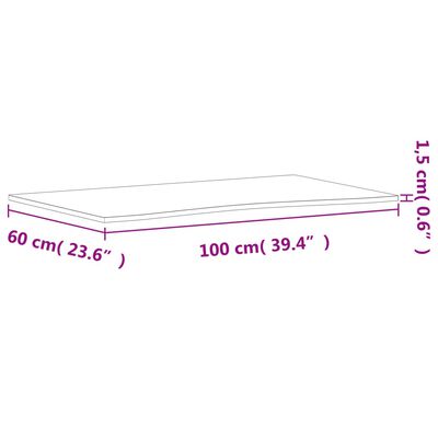 vidaXL Bordsskiva 100x(55-60)x1,5 cm massivt bokträ