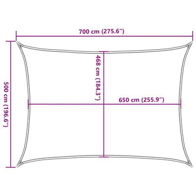 vidaXL Solsegel sandfärgat 7x5 m 100% polyesteroxford