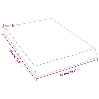 vidaXL Hyllplan 40x60x(2-6) cm obehandlad massiv ek