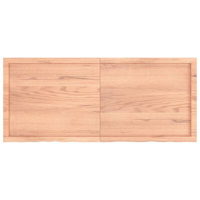 vidaXL Bänkskiva badrum ljusbrun 140x60x(2-6) cm behandlat massivt trä