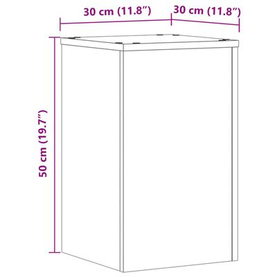 vidaXL Växtställ 2 st brun ek 30x30x50 cm konstruerat trä