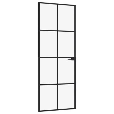 vidaXL Innerdörr 76x201,5 cm härdat glas och aluminium slim