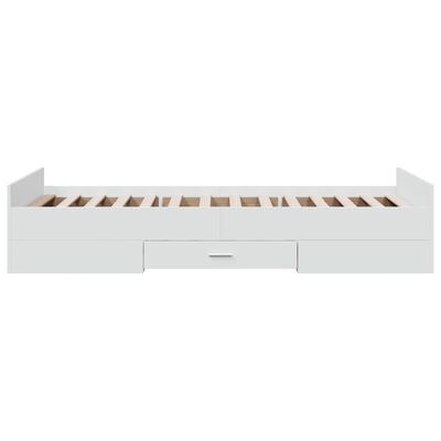 vidaXL Sängram med lådor vit 90x190 cm konstruerad trä