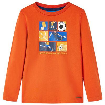 T-shirt med långa ärmar för barn orange 140