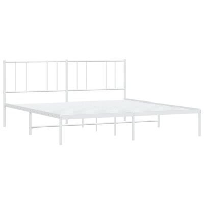 vidaXL Sängram med huvudgavel metall vit 183x213 cm