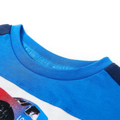 T-shirt för barn blå och marinblå 92