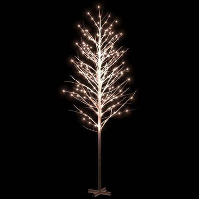 vidaXL Björkträd med LED varmvit 672 LEDs 400 cm