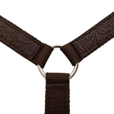 vidaXL Westernsadel träns&halsband äkta läder 17" brun