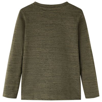 T-shirt med långa ärmar för barn khaki melange 116