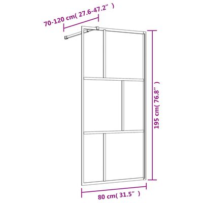 vidaXL Duschvägg med klart ESG-glas guld 80x195 cm