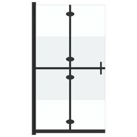 vidaXL Vikbar duschvägg med halvfrostat ESG-glas 70x190 cm