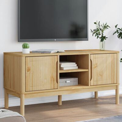 vidaXL Tv-bänk FLORO vaxbrun 114x43x55 cm massiv furu