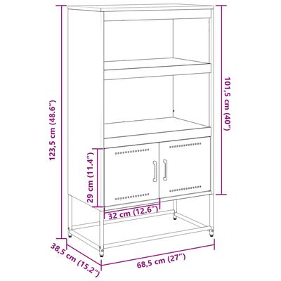 vidaXL TV-skåp antracit 100,5x39x60,5 cm stål