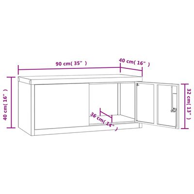 vidaXL Dokumentskåp vit 90x40x145 cm stål