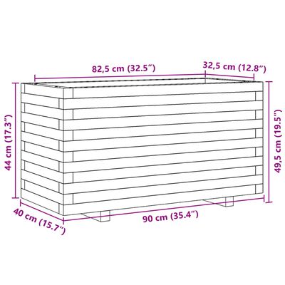 vidaXL Odlingslåda 90x40x49,5 cm impregnerat furu