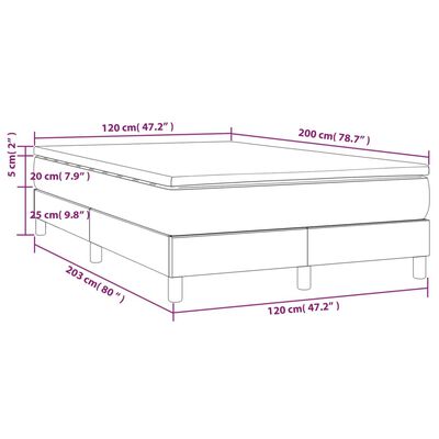 vidaXL Ramsäng med madrass ljusgrå 120x200 cm sammet