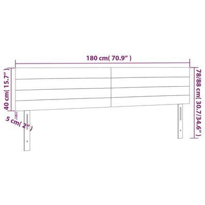 vidaXL Sänggavel LED mörkbrun 180x5x78/88 cm tyg