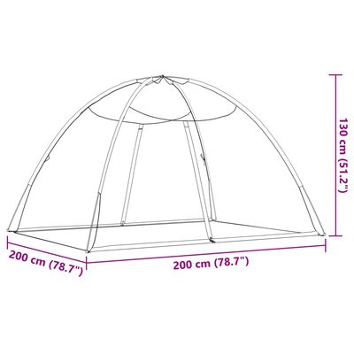 vidaXL Myggnät med dörrar 220 mesh svart 200x150x140 cm