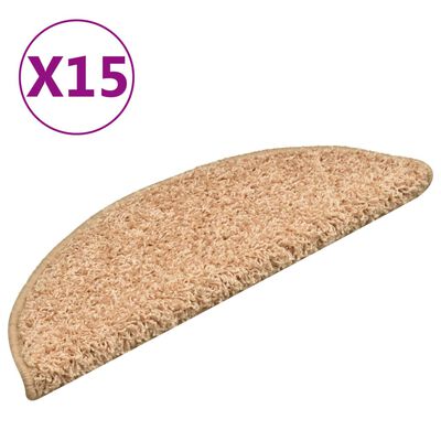 vidaXL Trappstegsmattor 15 st guld 56x17x3 cm