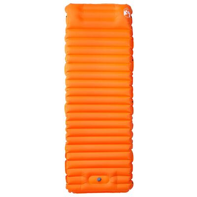 vidaXL Självuppblåsande campingmadrass med kudde 1 person orange