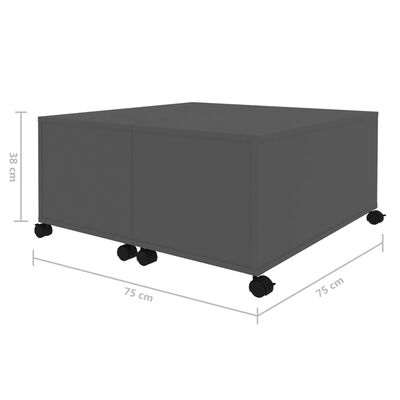 vidaXL Soffbord grå 75x75x38 cm konstruerat trä